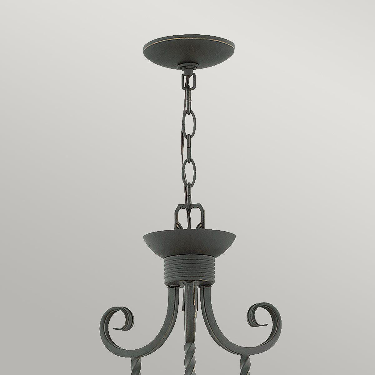 Hinkley Casa 5 Light Black Chandelier - Clear Glass Shades-Elstead Lighting-4-Tiffany Lighting Direct