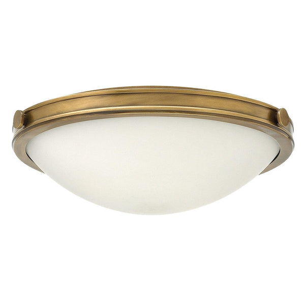 Hinkley Collier 3 Light Large Flush Brass Ceiling Light Image 1