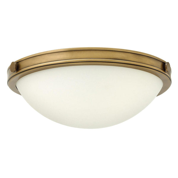 Hinkley Collier 2 Light Small Flush Brass Ceiling Light Image 1