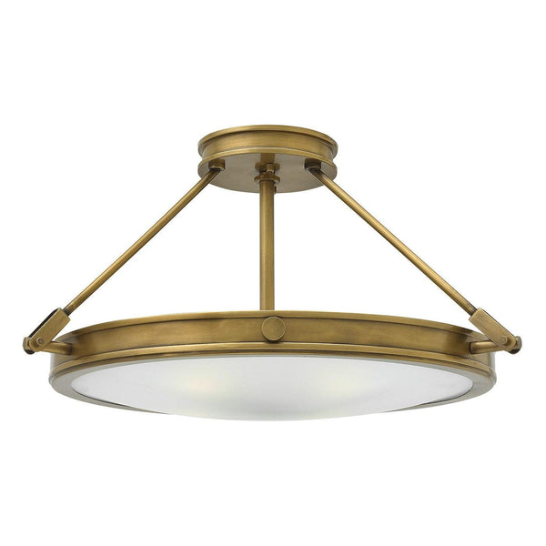 Hinkley Collier 4 Light Large Brass Semi-Flush Ceiling Light Image 1