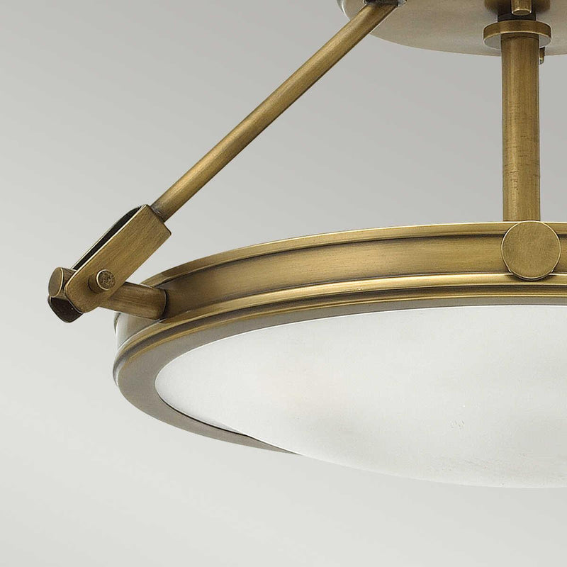 Hinkley Collier 3 Light Semi-Flush Brass Ceiling Light Living room weight image