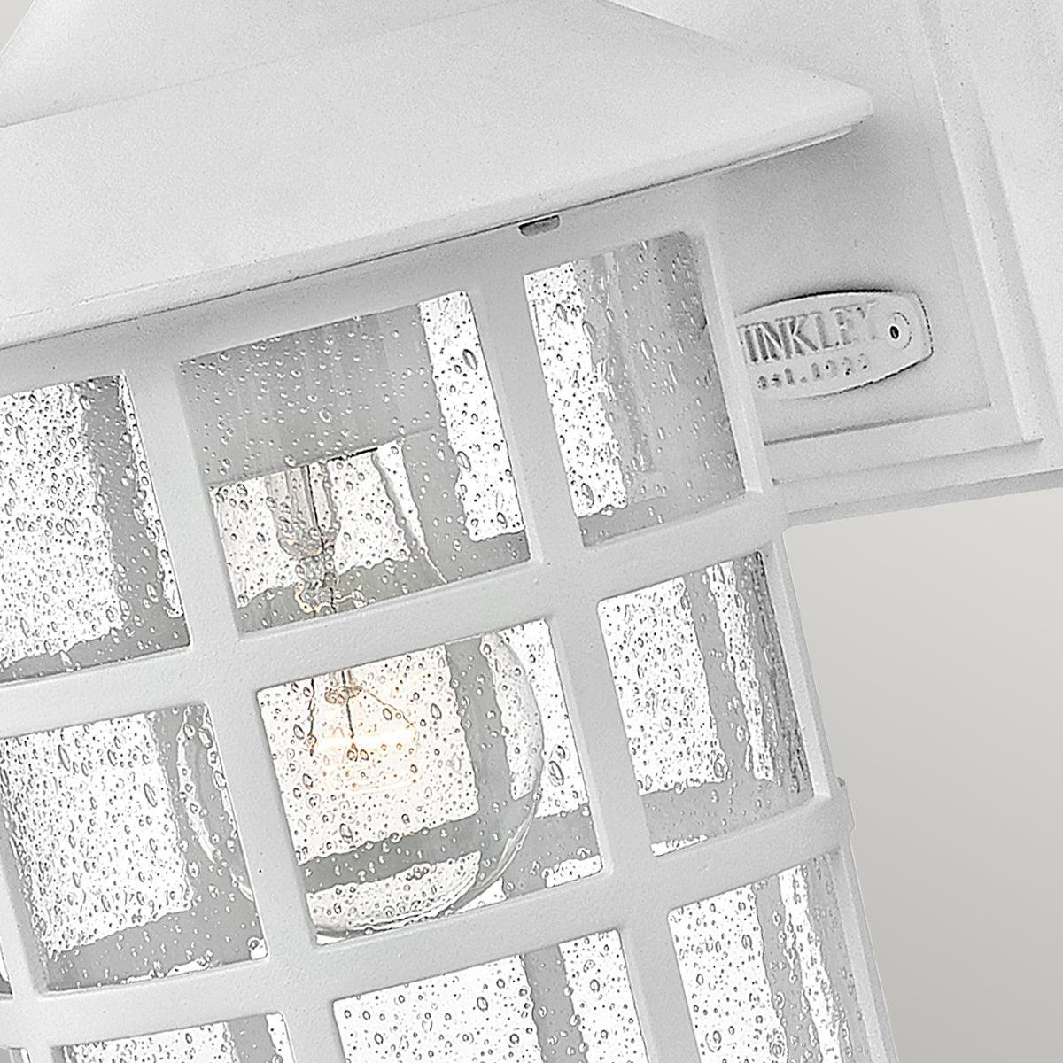 hinkley freeport 1lt medium white outdoor wall lantern Detailed Close Up