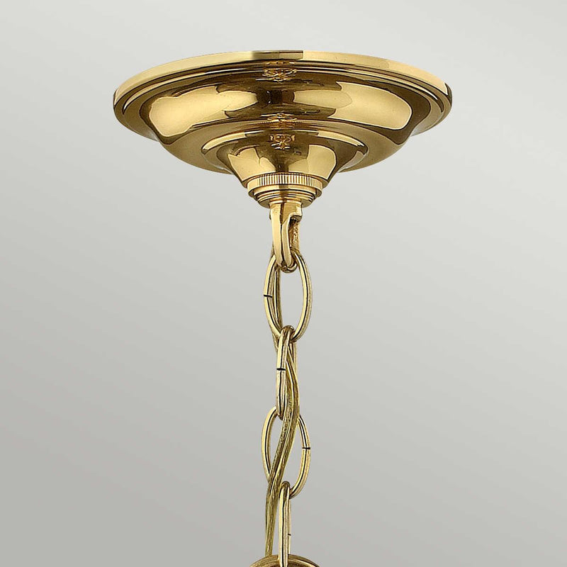 Hinkley Gentry Polished Brass Small 3 Light Ceiling Lantern
