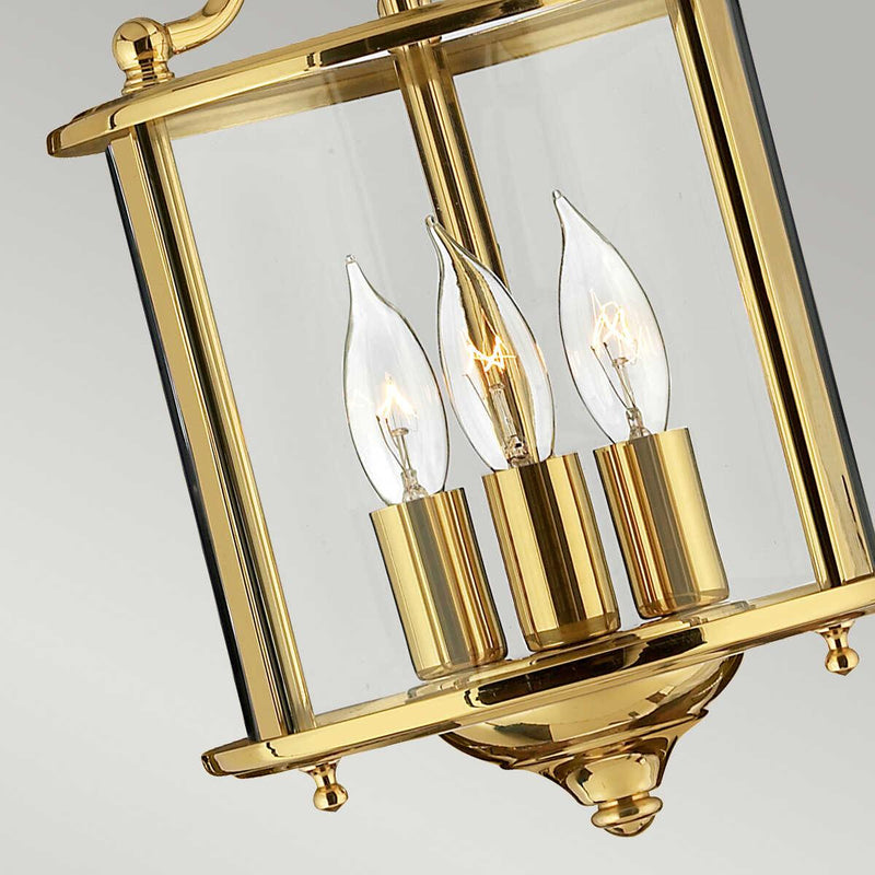 Hinkley Gentry Polished Brass Small 3 Light Ceiling Lantern
