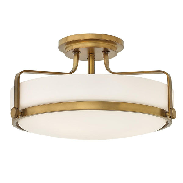 Hinkley Harper Medium Semi Flush Brass Ceiling Light Image 1
