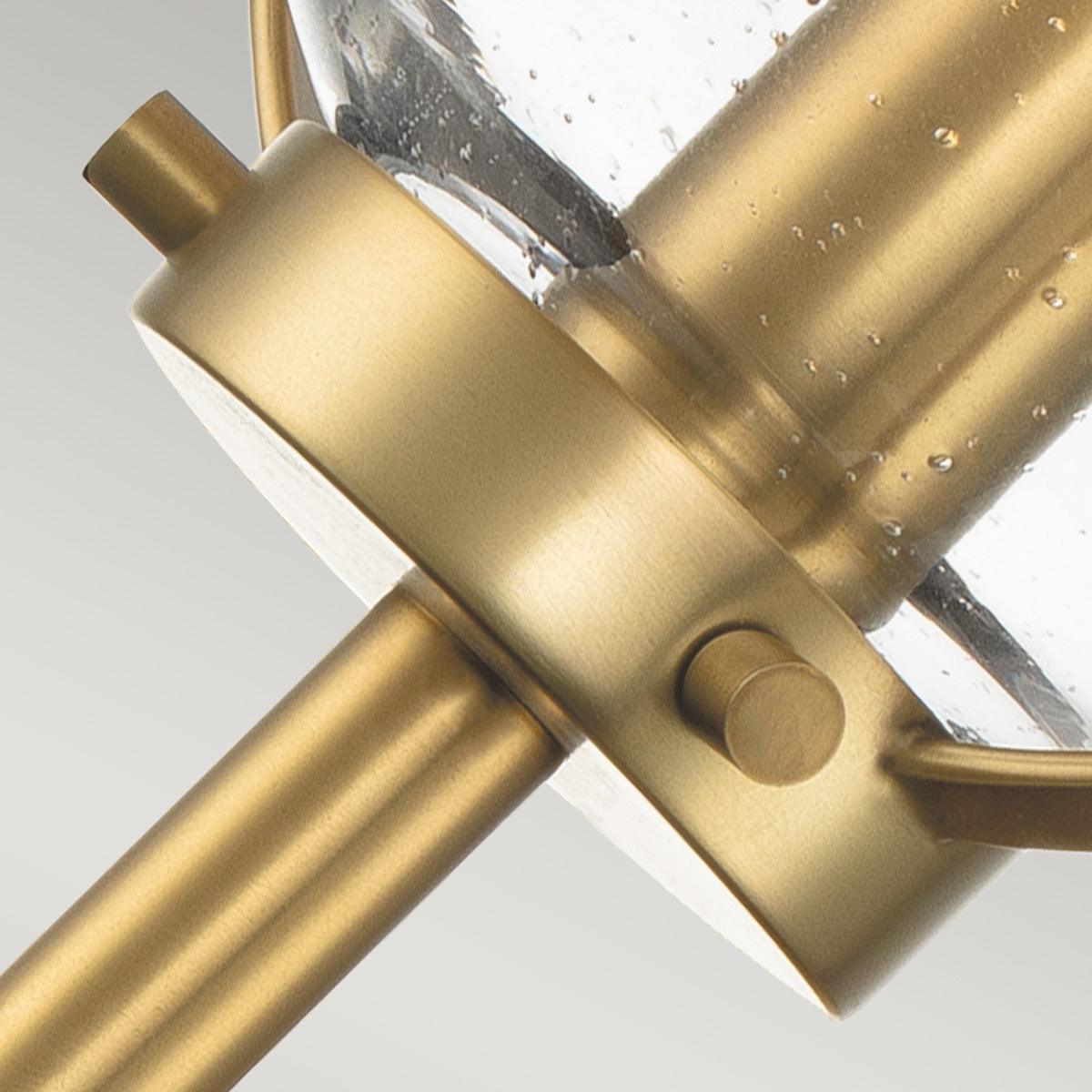 Hinkley Hollis Brass Seeded Glass Bathroom Wall Light Wide Living Room Image