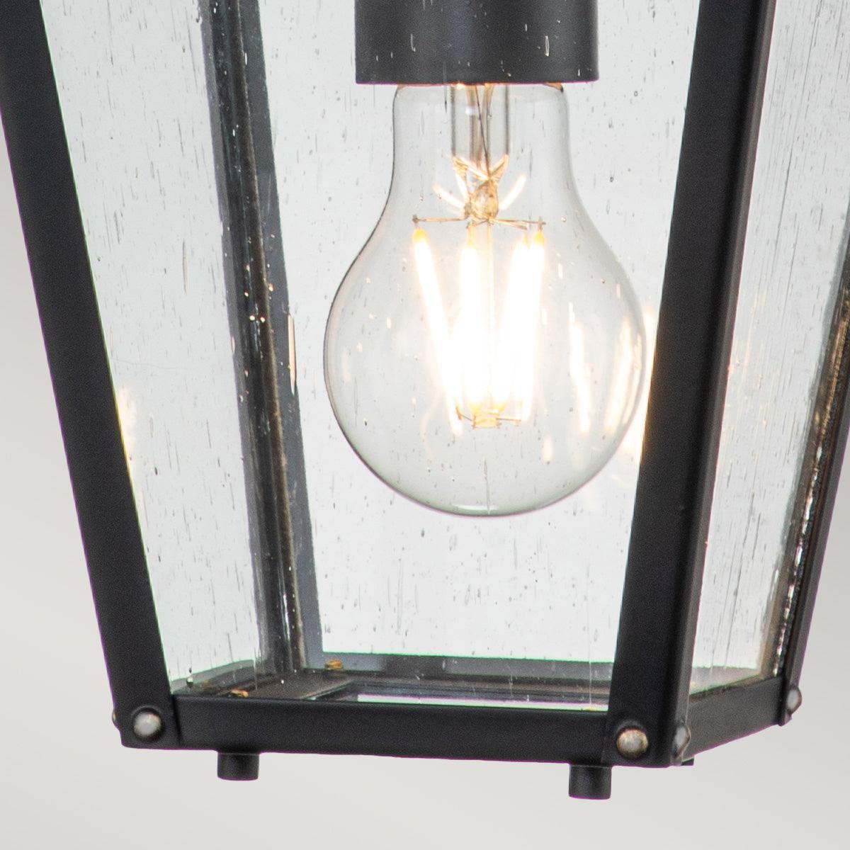 hinkley huntersfield small black outdoor chain lantern Detailed Close Up