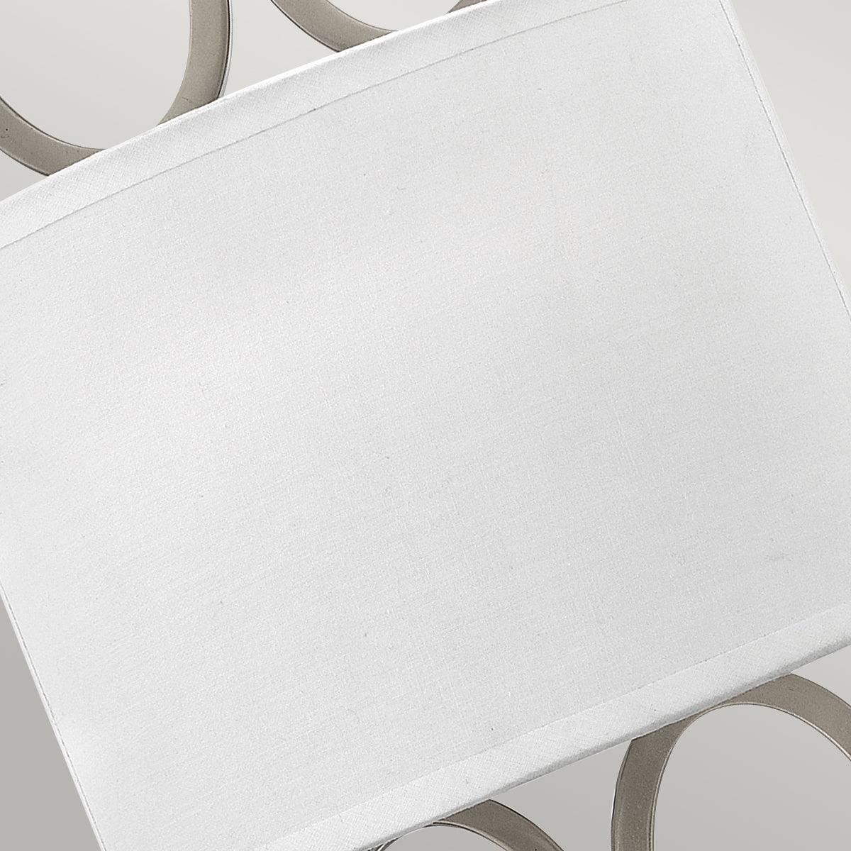 hinkley jules 2 light nickel wall light white shade Detailed Close Up