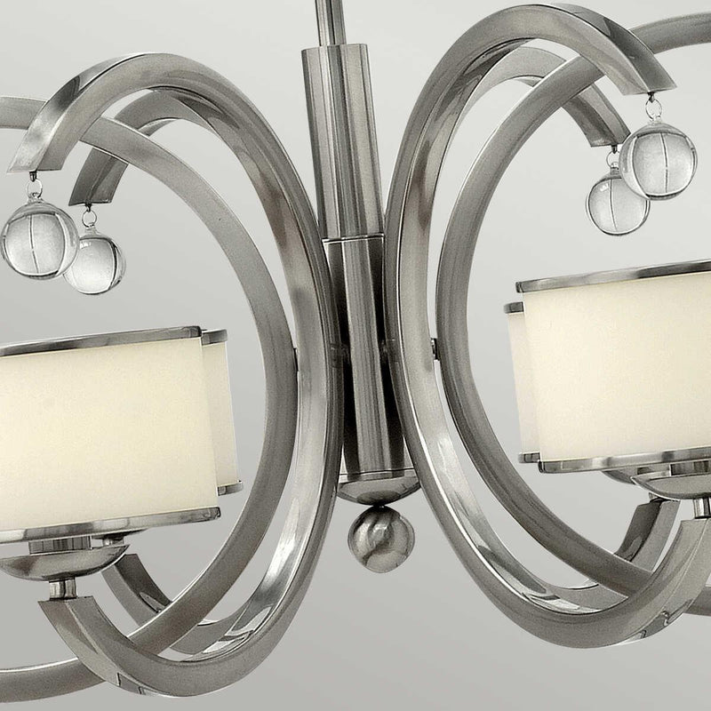 Hinkley Monaco Brushed Nickel Finish 6 Light Chandelier-Elstead Lighting-6-Tiffany Lighting Direct