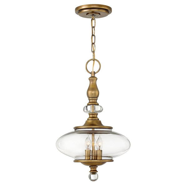 Hinkley Wexley 3 Light Heritage Brass Pendant Ceiling Light