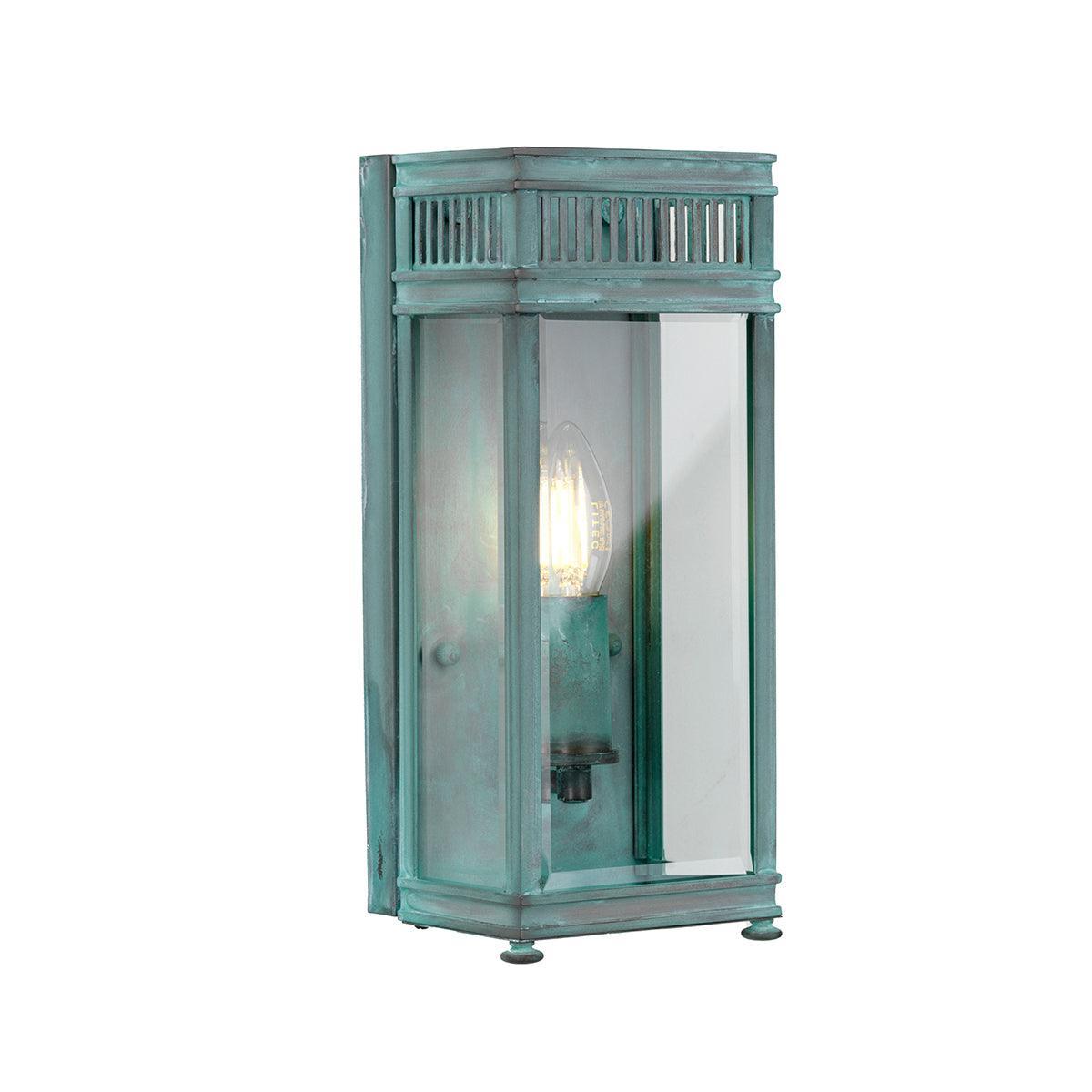elstead holborn 1 light small verdigris outdoor half lantern