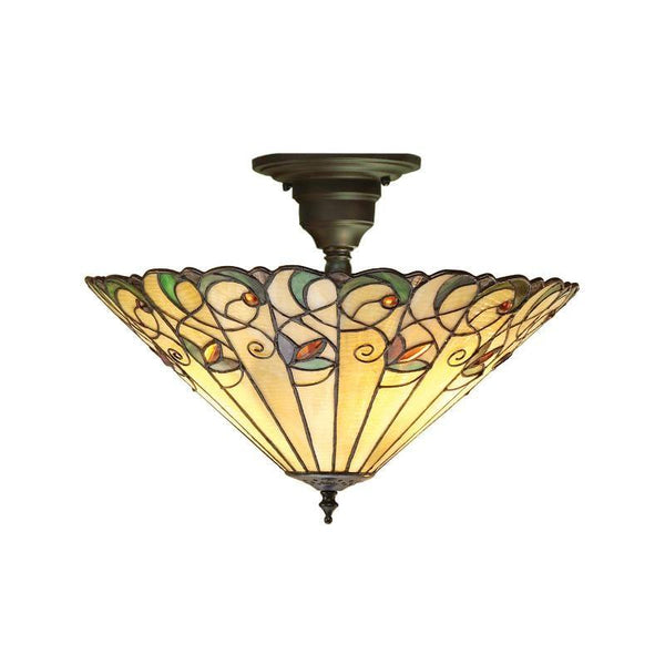 Jamelia Semi Flush Tiffany Ceiling Light by Interiors 1900