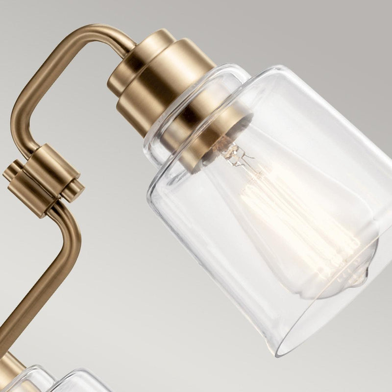 Kichler Avian 3 Light Brass Chandelier - Clear Glass Shades