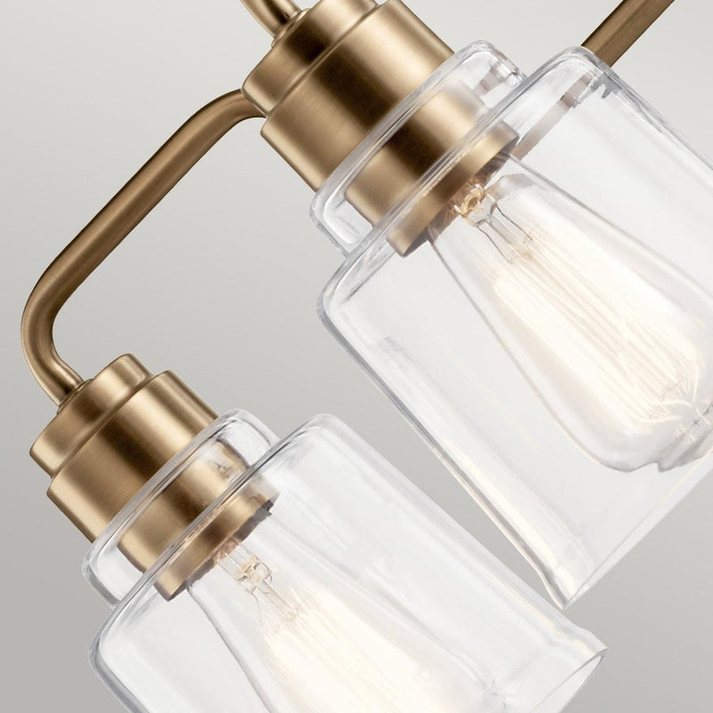 Kichler Avian 5 Light Brass Chandelier - Clear Glass Shades