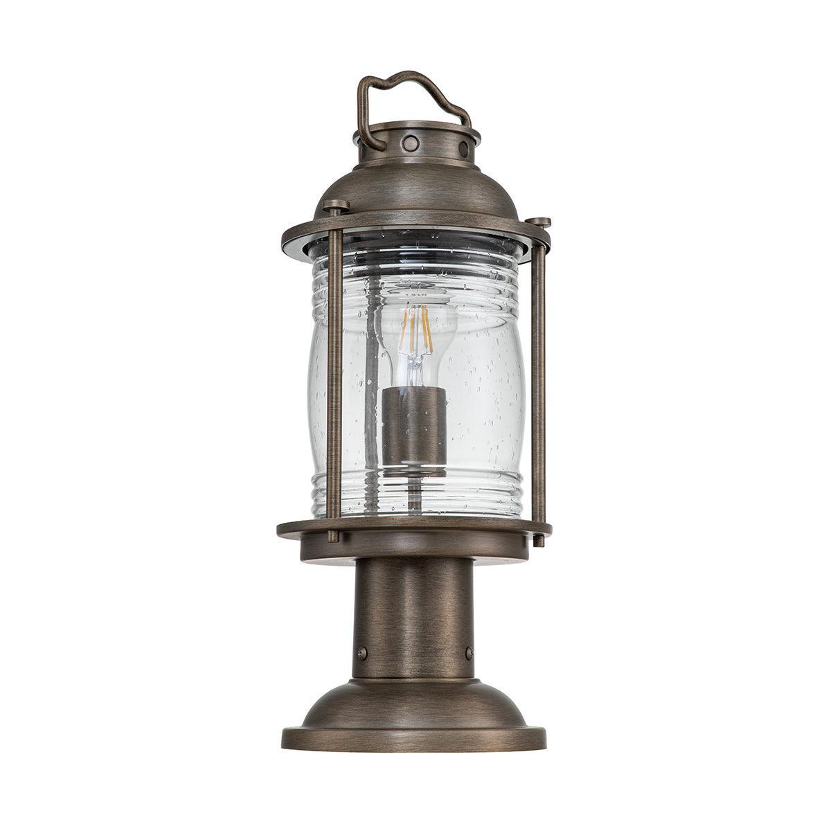 kichler ashland bay medium bronze outdoor pedestal lantern Close Up