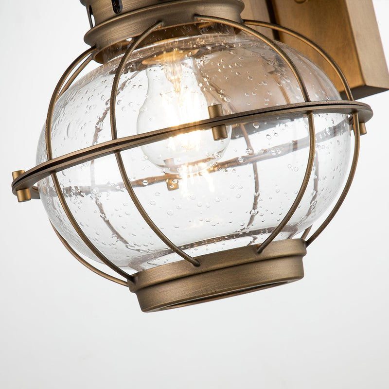 Kichler Bridgepoint 1 Light Medium Brass Outdoor Wall Lantern Living Room Shade Image