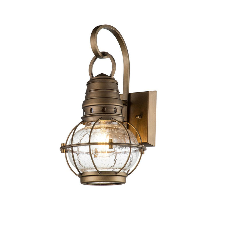 Kichler Bridgepoint 1 Light Small Brass Outdoor Wall Lantern image 1