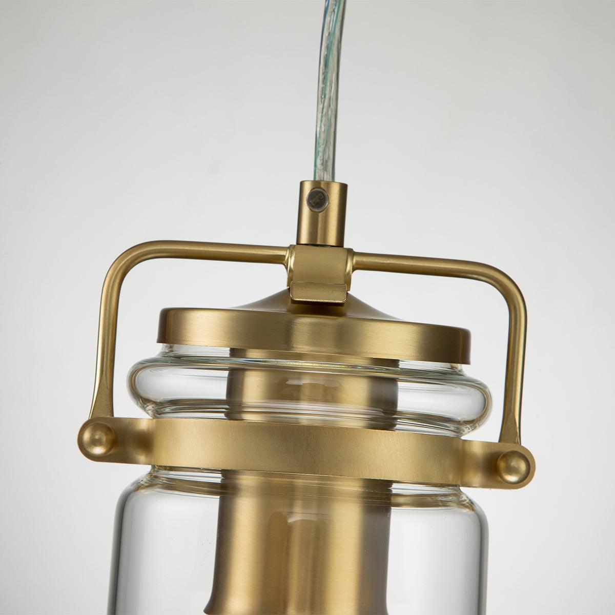 Kichler Brindley 1 Light Brass Mini Pendant - Glass Shade-Ceiling Pendant Lights-Elstead Lighting-2-Tiffany Lighting Direct