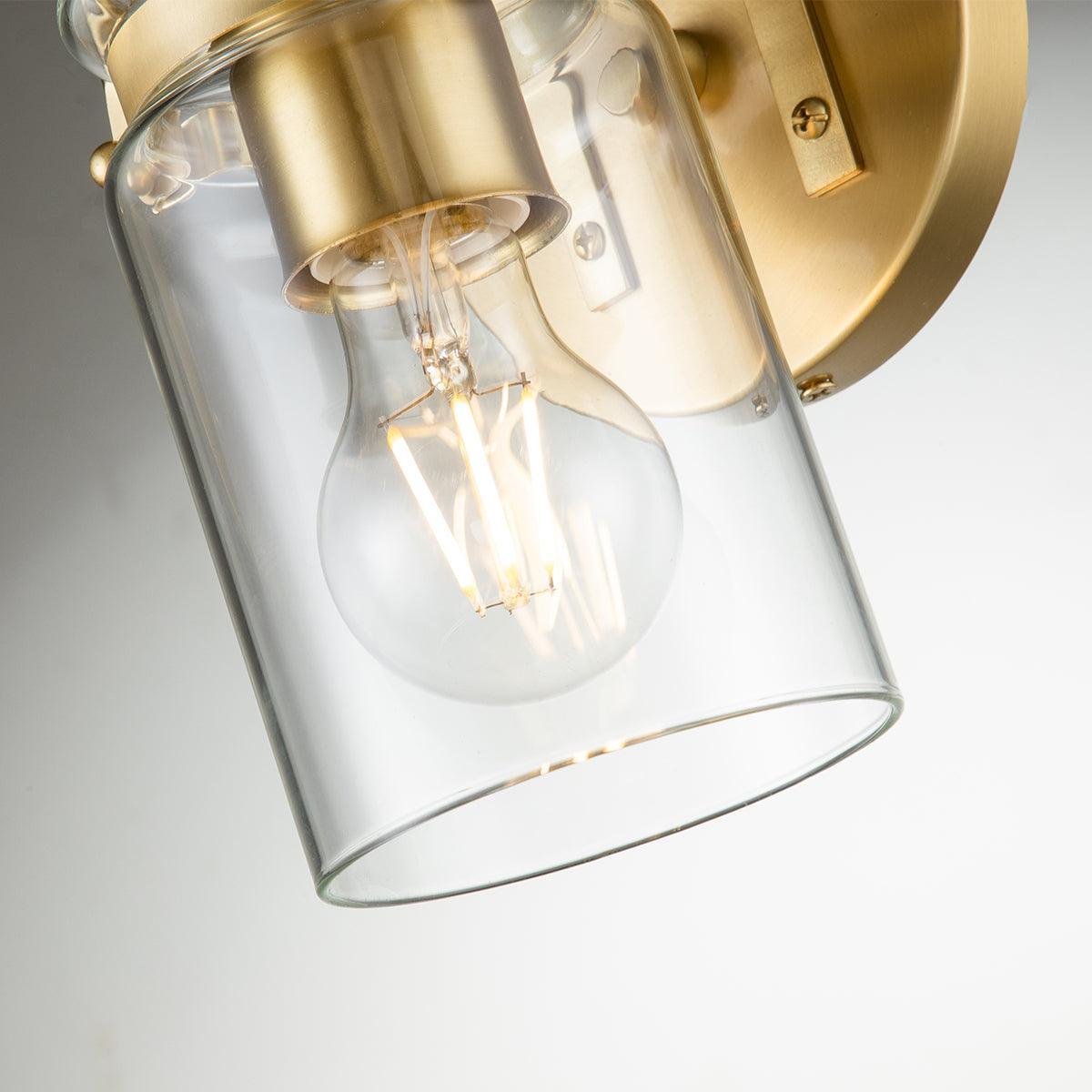 Kichler Brinley 1 Light Brass Wall Light Close Up Image