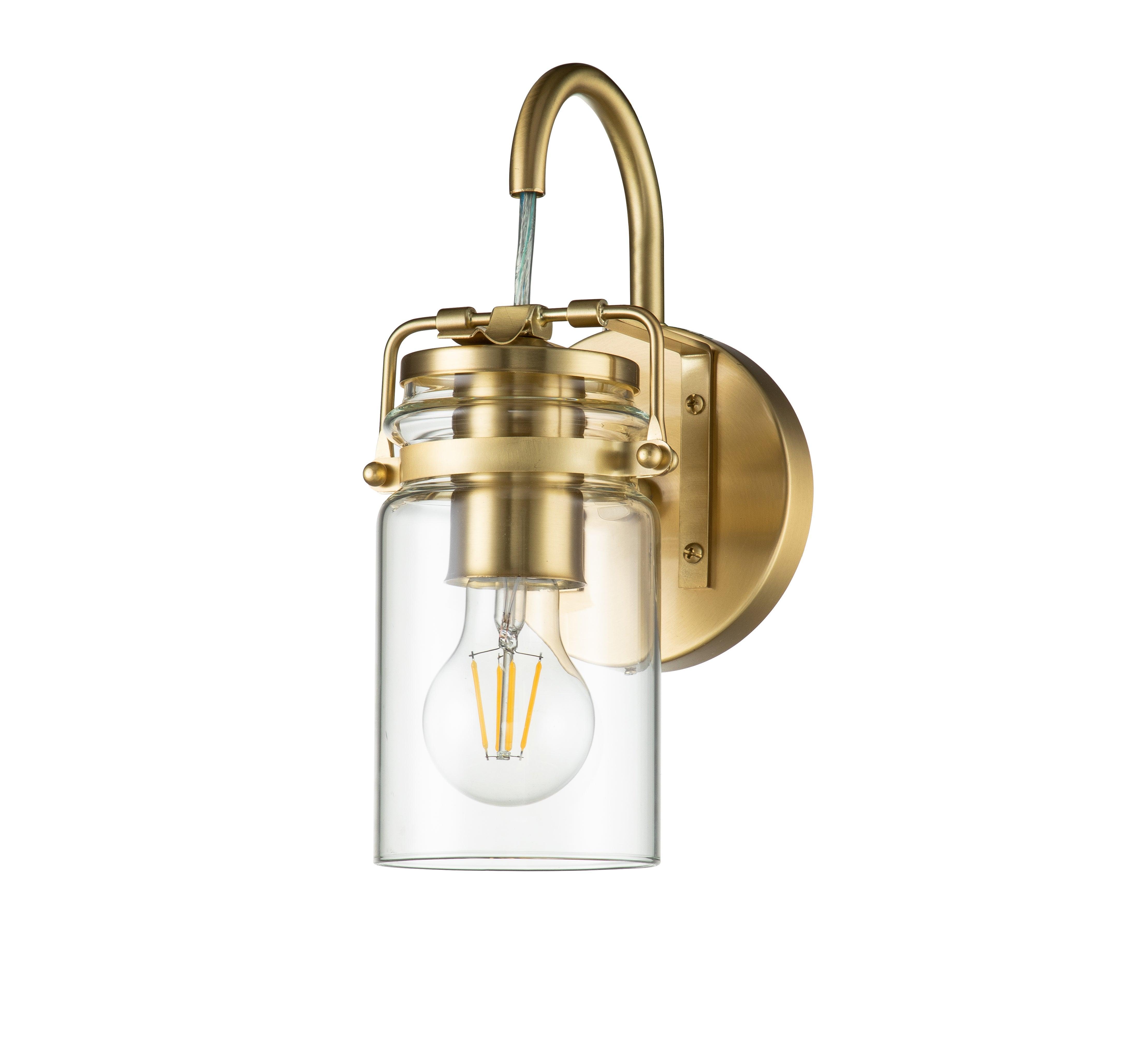 Kichler Brinley 1 Light Brass Wall Light  Living Room Close Up