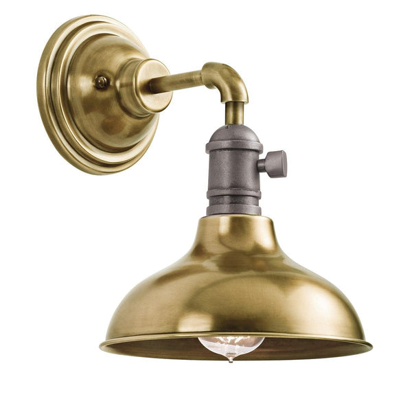 Kichler Cobson 1 Light Natural Brass Wall Light KL-COBSON1-BR,Elstead Lighting,1