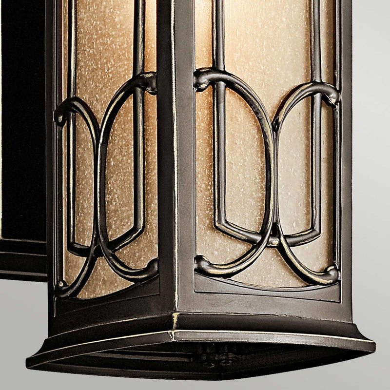 Elstead Franceasi Olde Bronze Finish Small Outdoor Wall Fitting Close up