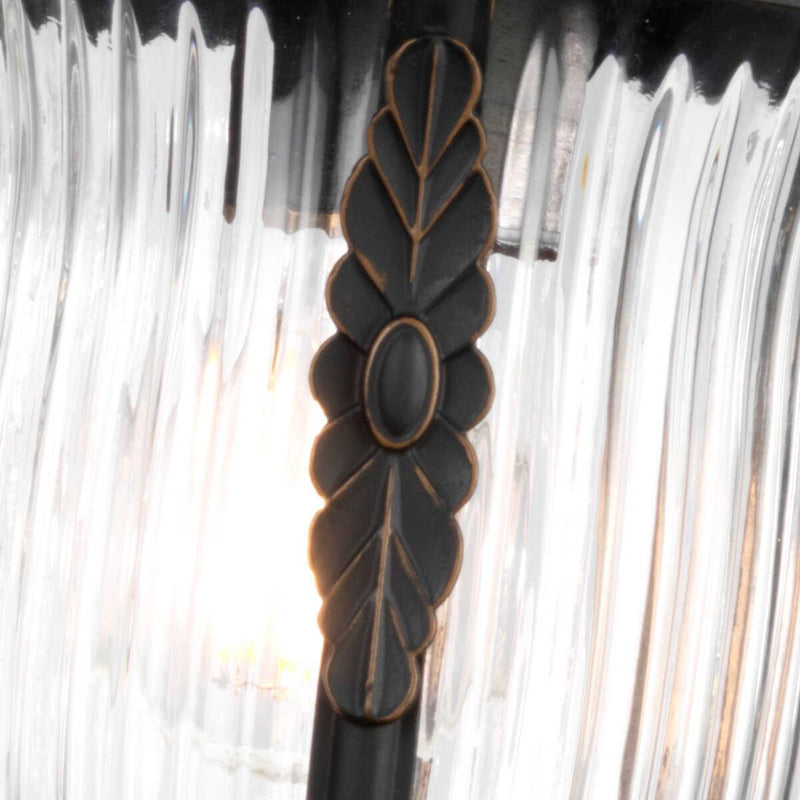 Elstead Luverne Rubbed Bronze Finish Medium Outdoor Wall Lantern exterior closeup
