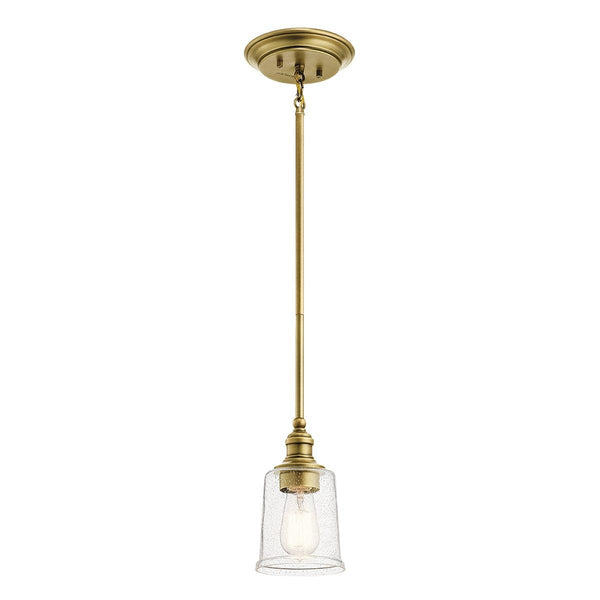 Kichler Waverly 1 Light Brass Mini Ceiling Pendant Light - 23cm