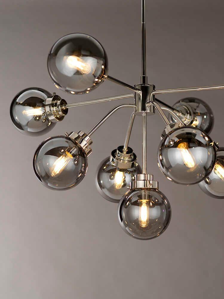 Elstead Lighting Kula 9 Light Chandelier - Polished Nickel-Elstead Lighting-8-Tiffany Lighting Direct