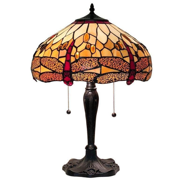Large Tiffany Lamps - Golden Dragonfly Large Tiffany Lamp