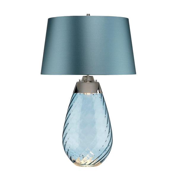 Lena 2 Light Large Blue Glass Table Lamp Elstead Lighting 1