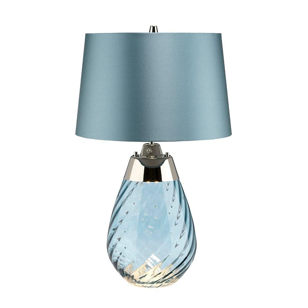 Lena 2 Light Small Blue Glass Table Lamp Elstead Lighting 1