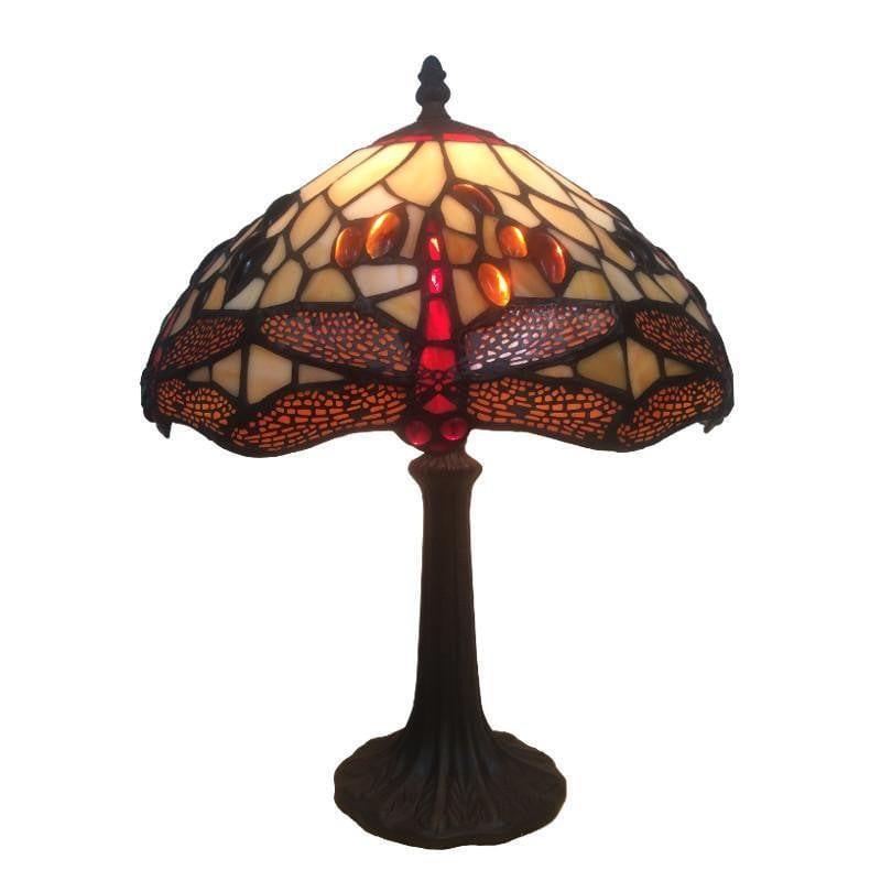 Medium Tiffany Lamps - Golden Dragonfly Medium Tiffany Lamp