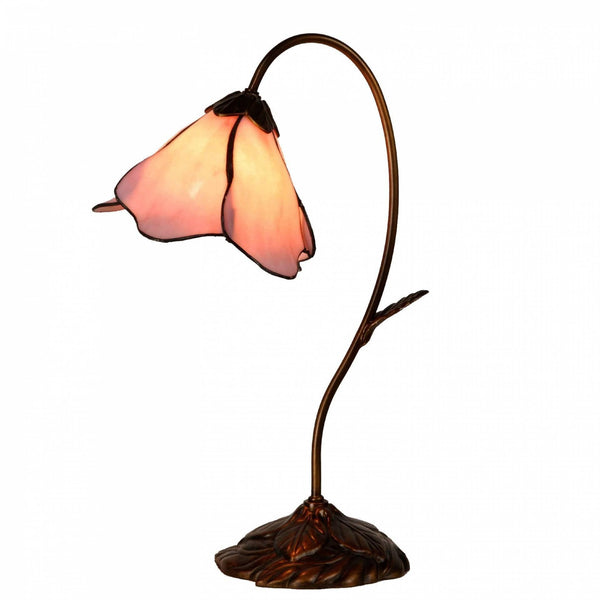 Medium Tiffany Lamps - Rosette Tiffany Swan Neck Table Lamp