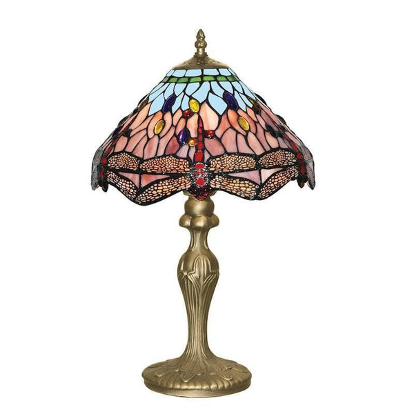 Medium Tiffany Lamps - Searchlight Dragonfly Tiffany Table Lamp 1287