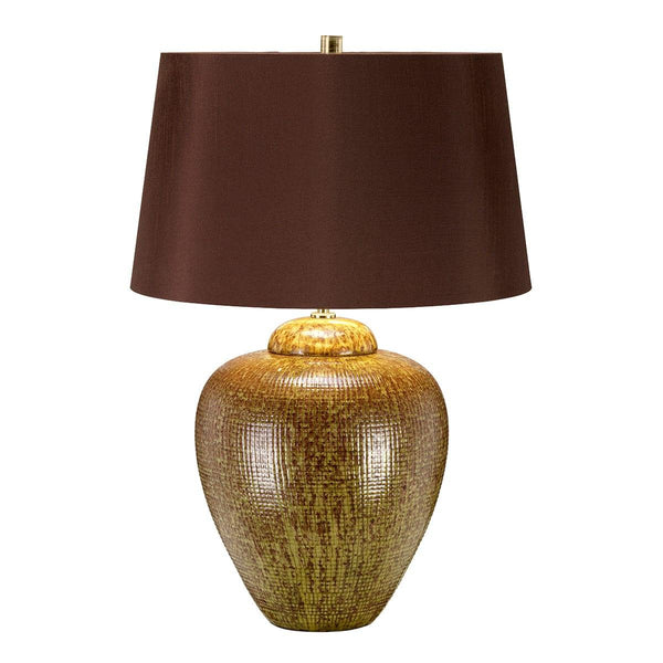Oakleigh Park Green/Brown Ceramic Table Lamp Elstead