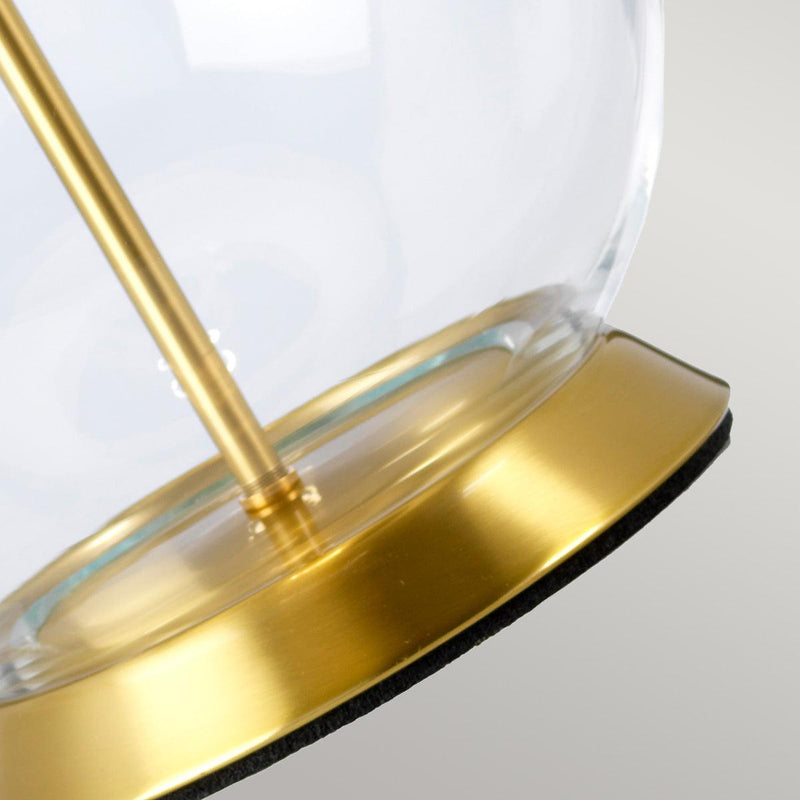 Elstead Orb 1 Light Brass Table Lamp - Black Shade