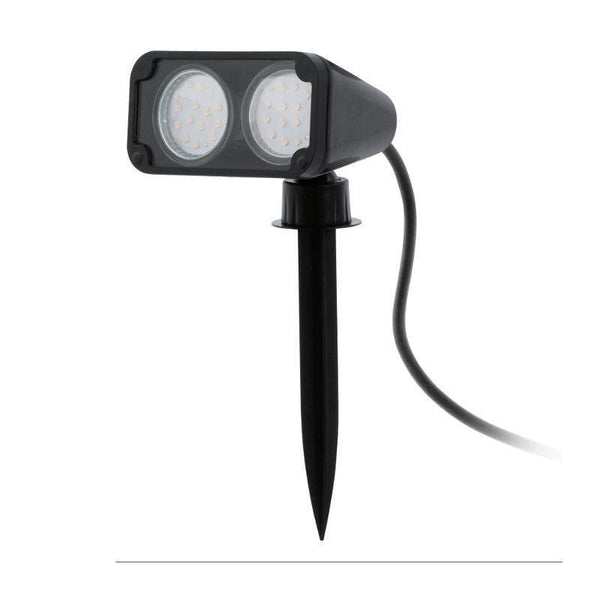 Eglo Nema 1 Black Finish LED 2 Light Garden Spike Light 93385 by Eglo Outdoor Lighting