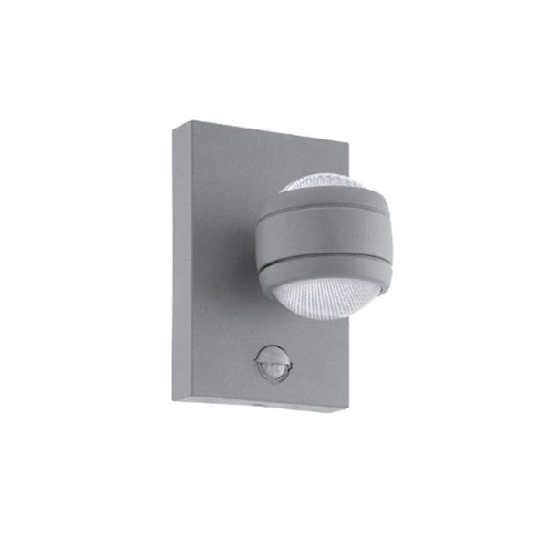 Eglo Sesimba 1 Silver Finish Outdoor LED PIR Wall Light 96019 by Eglo Outdoor Lighting