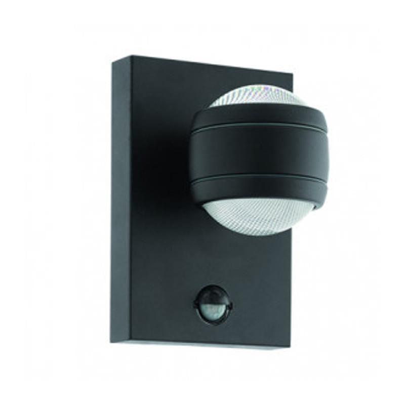 Eglo Sesimba 1 Black Finish Outdoor LED PIR Wall Light 96021 by Eglo Outdoor Lighting