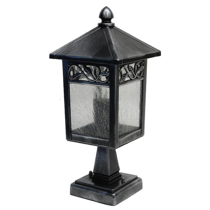 Elstead Winchcombe Black/Silver Finish Outdoor Pedestal Lantern