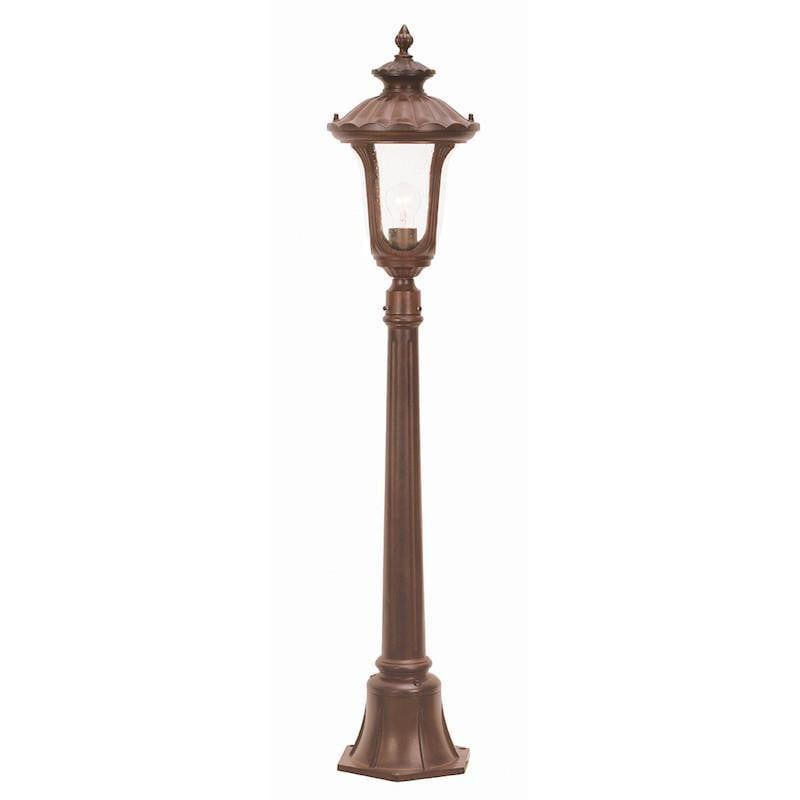 Elstead Chicago Rusty Bronze Patina Small Outdoor Pillar Lantern