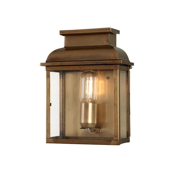 Elstead Old Bailey Aged Brass Finish Outdoor Wall Lantern 1