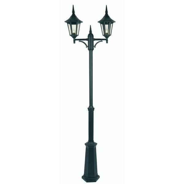 Oaks Cardinal Black Finish Outdoor Twin Arm Lamp Post 191 2/H POST BK by Oaks Lighting