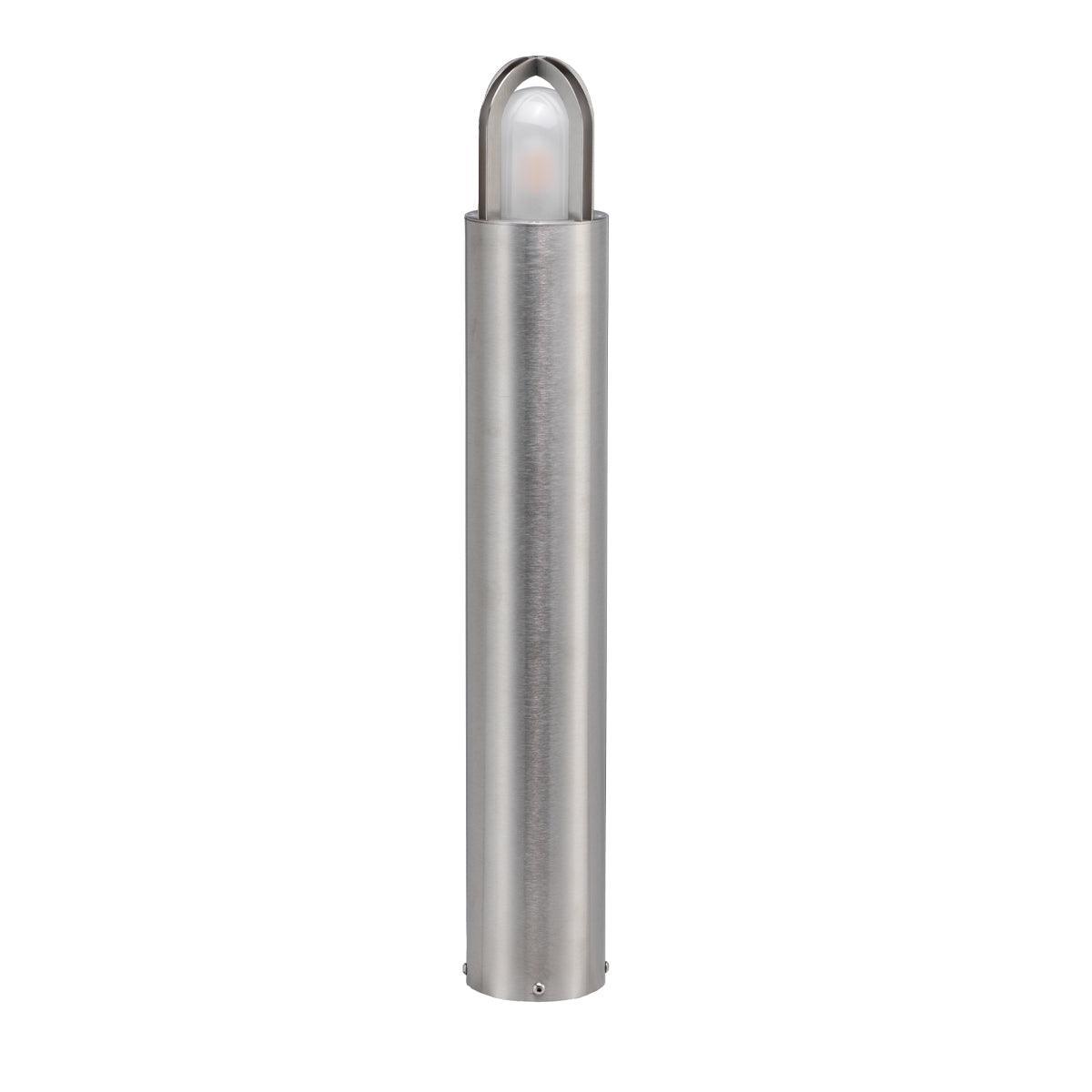 elstead paignton 1 light silver outdoor bollard Close Up LED Bulb