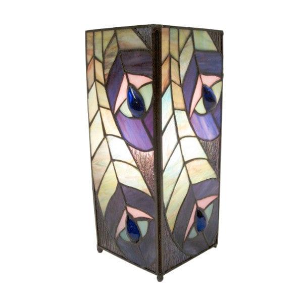 Peacock Medium Square Tiffany Lamp