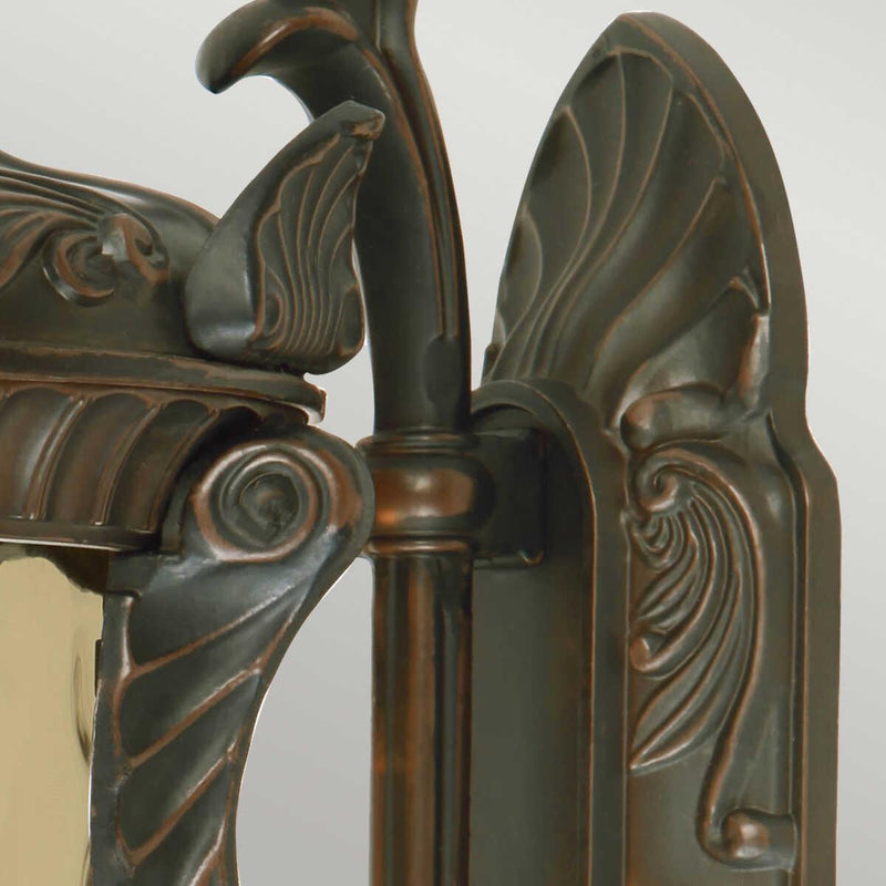 Elstead Philadelphia Old Bronze Finish Large Outdoor Uplighter Wall Fitting Close up