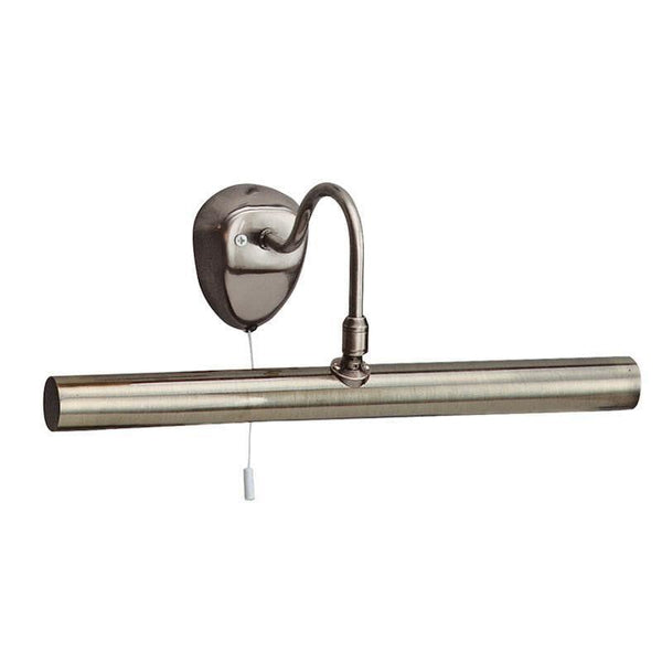 Picture Lights - Searchlight Antique Brass Finish 2 Light Picture Light With Adjustable Knuckle Joint 3008AB