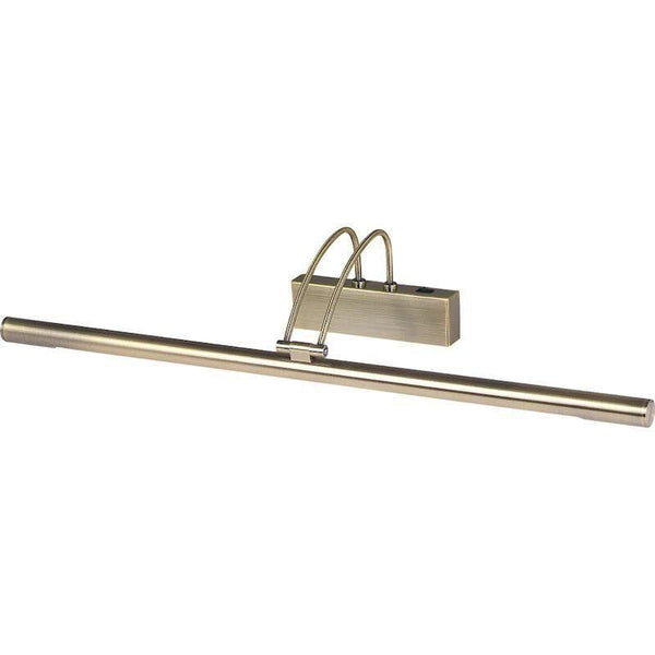 Picture Lights - Searchlight Antique Brass Finish Slimline Picture Light With Adjustable Head 8343AB