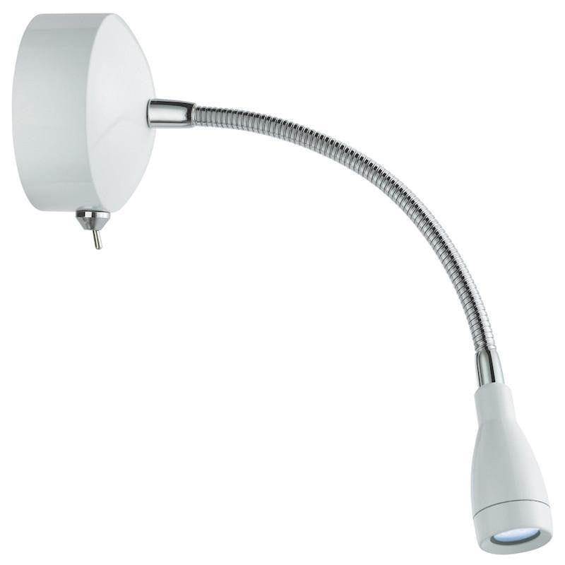 Picture Lights - Searchlight Chrome And White Finish Flexible 6 LED Picture Light 9917WH